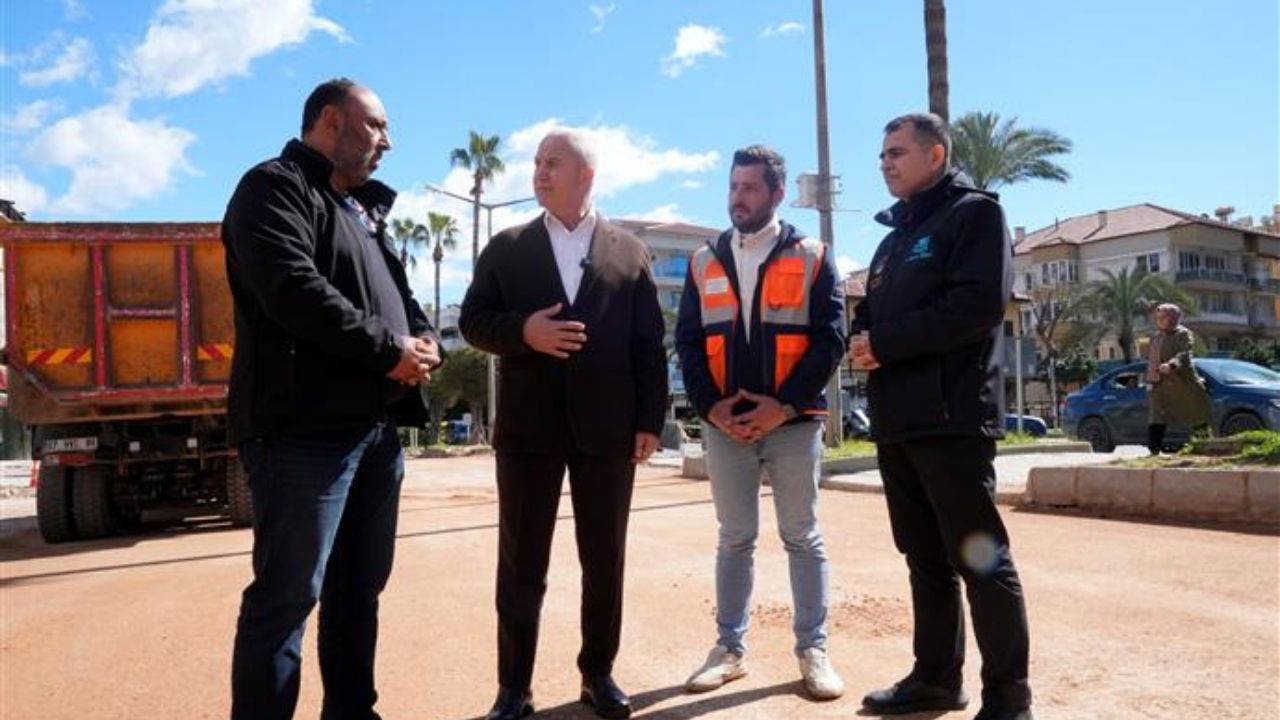 Alanya Atatürk Caddesi’nde çalışmalar tamamlanıyor