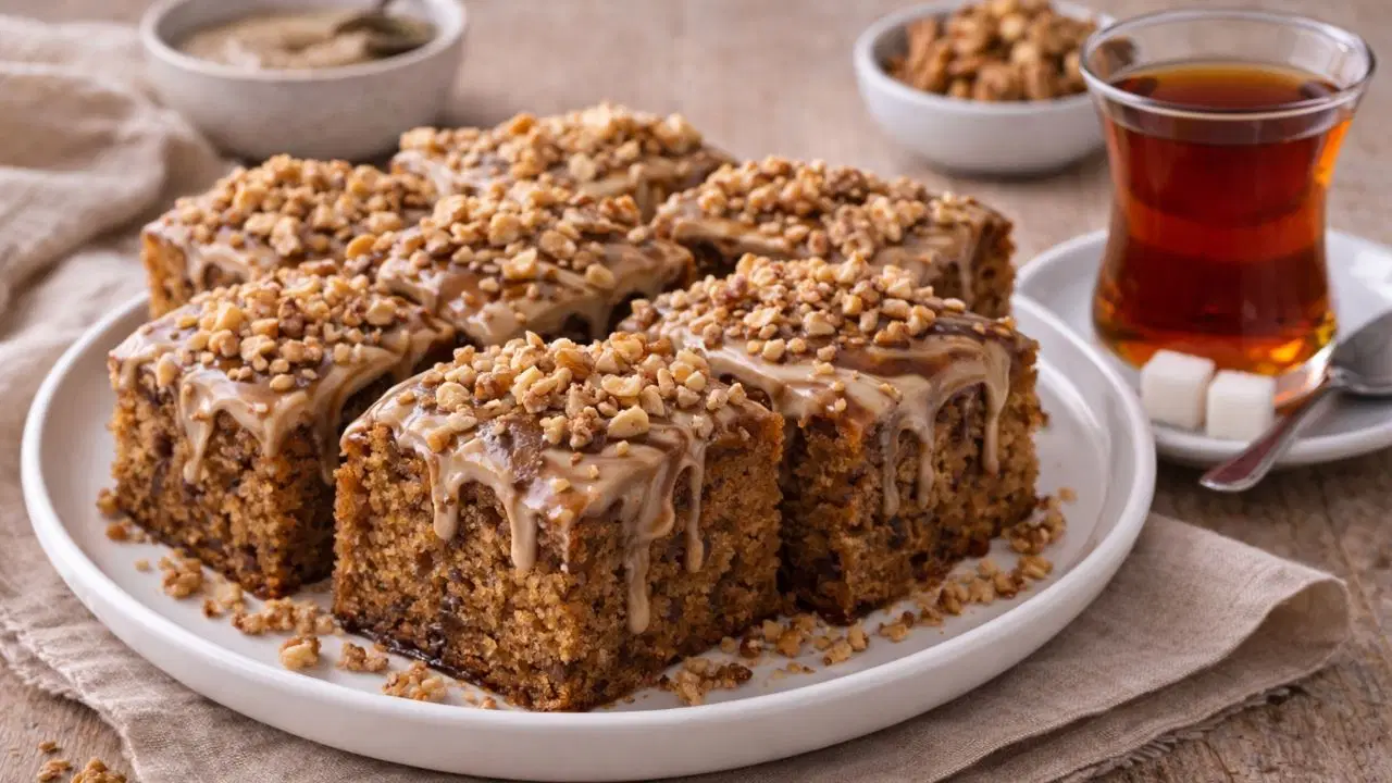 Aromasıyla büyüleyen enfes lezzet: Tahinli pekmezli cevizli kek tarifi