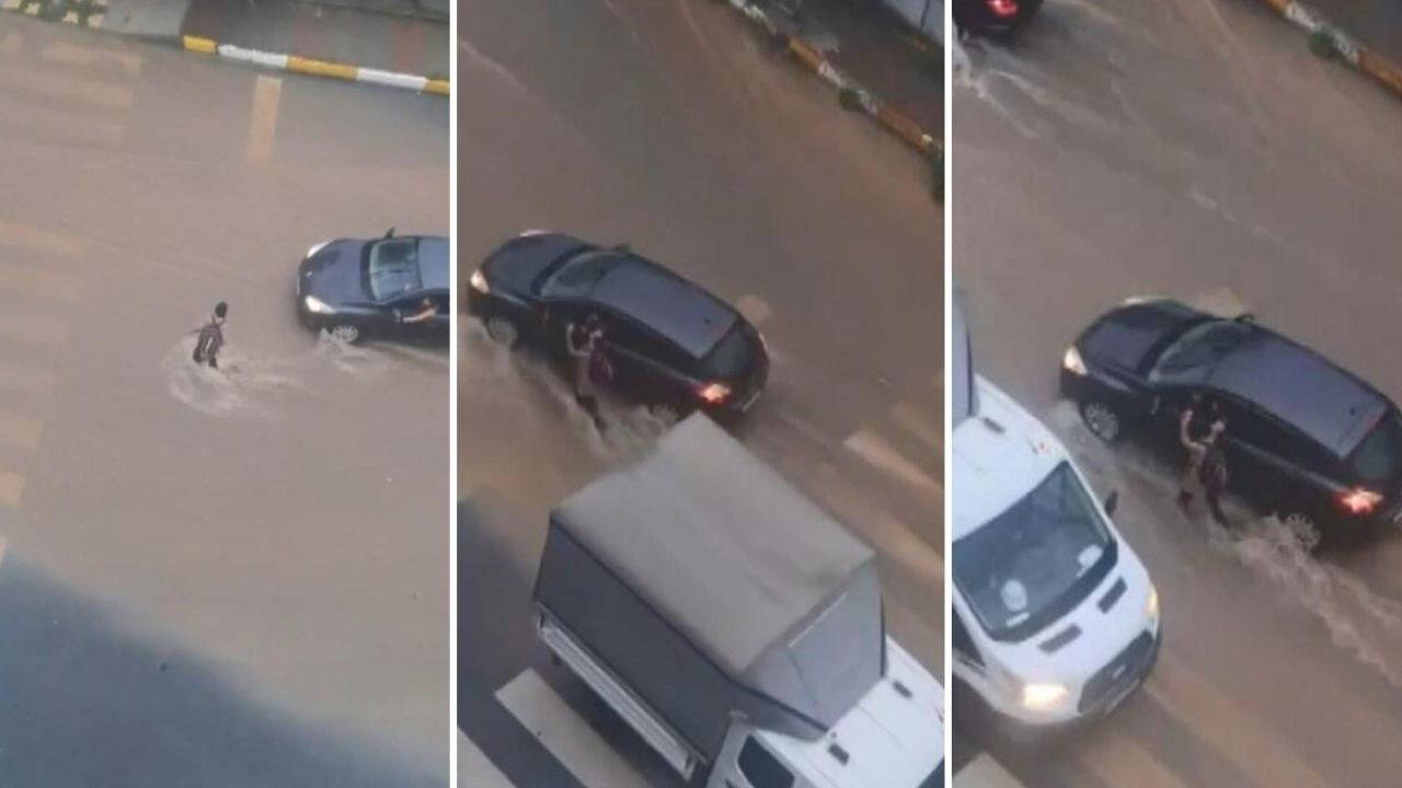 Sultanbeyli'de sağanak felaketi: Yağmur sularına kapılan çocuğun imdadına sürücü yetişti