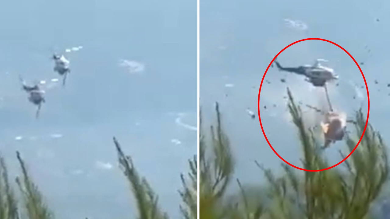 Yunanistan'da orman yangınına müdahale sırasında feci kaza: İki helikopter havada çarpıştı